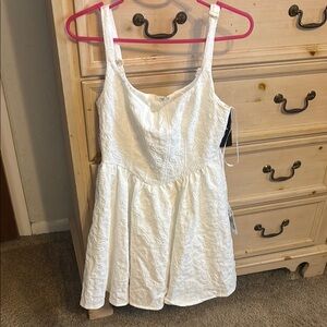 Lulu's White Smocked Sleeveless Blouse